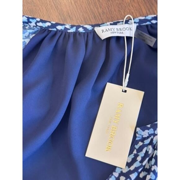 💙 RAMY BROOK Navy Blue Printed Landa Dress - Size Large - NWT $445 Retail! 💙 - Picture 8 of 14